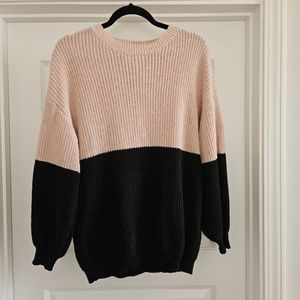 Vestique pink and black colorblocked Sweater